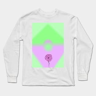 Purple/Pink and Green Rose Aesthetic Long Sleeve T-Shirt